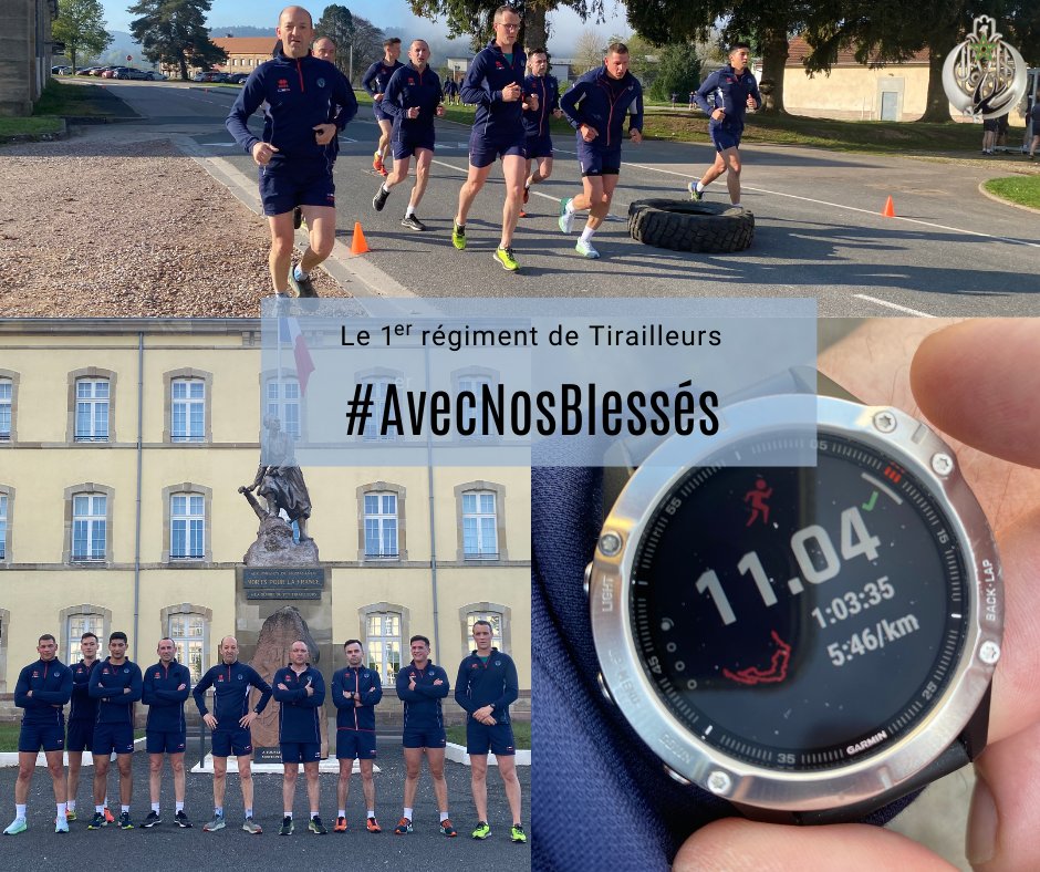 1er_Tirailleurs's tweet photo. Ensemble, #AvecNosBlessés
Le caïd et les lieutenants du #1RTir ajoutent 99 kilomètres au compteur ! #TenirLEffort https://t.co/Qy0qpKiFpB