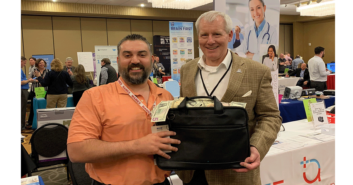 AllegianceGrpHC's tweet photo. Congratulations to Sam C. of Cherub Medical! He was the winner of our Briefcase Full of Cash. We look forward to seeing you at MAMES this fall!
#MAMES #CollectPlus https://t.co/e6BWPSCVjS