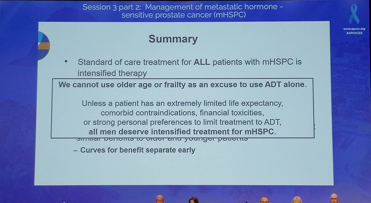 gbanna74's tweet photo. Older patients with metastatic #hormonesensitive #prostatecancer have not different standard of treatment but deserve dedicated frailty/geriatric assessment alongside better understanding of possible treatment differences @CaPsurvivorship #APCCC22 @APCCC_Lugano @ONCOassist https://t.co/rx4UcTPy0E
