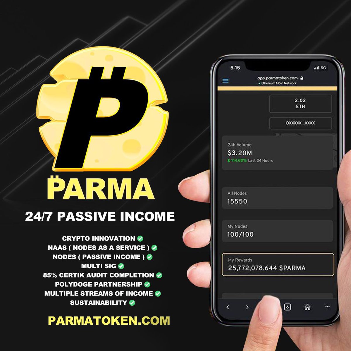 BeefyCrypto22's tweet photo. @BSCGemsAlert $Parma https://t.co/Qwv2mNQtu2
