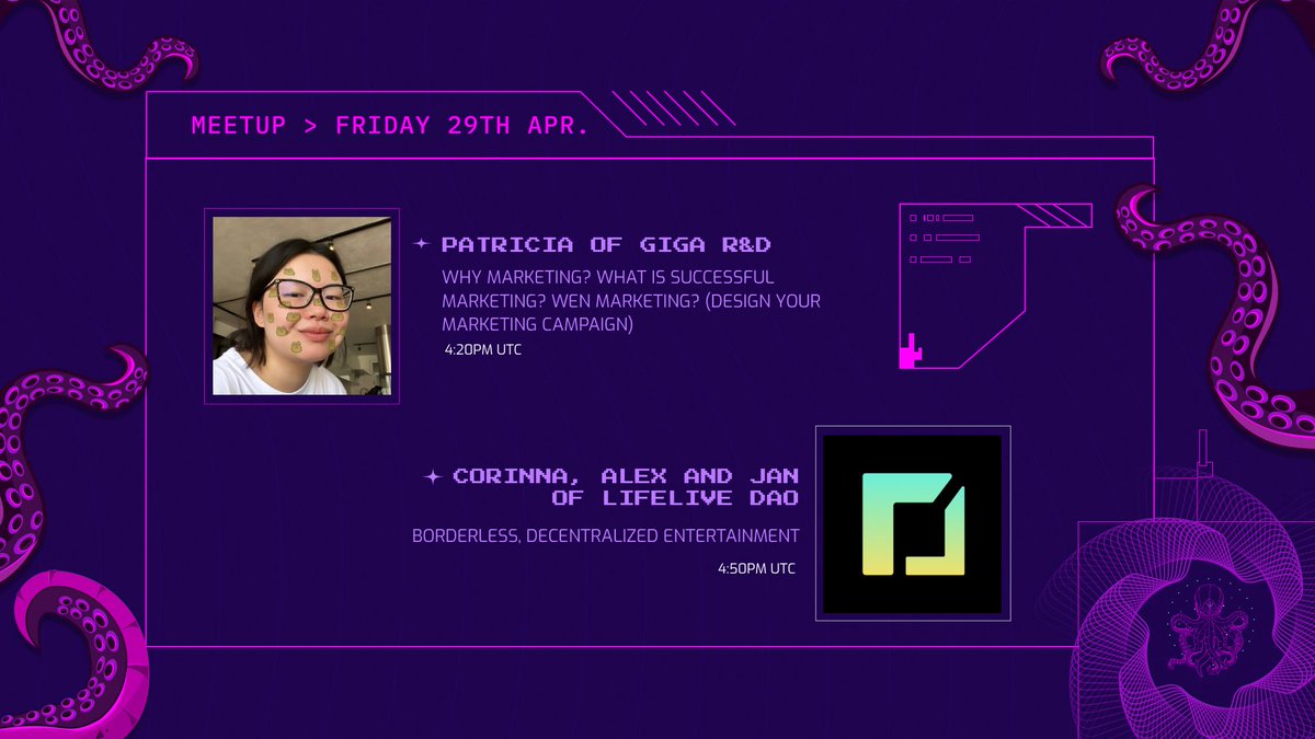 MetaMediaDAO's tweet photo. 🚨 COMMUNITY CALL ALERT 🚨
Tomorrow we'll have a lot going on in our Townhall (https://t.co/AL201tGSaM).

We'll welcome @superpatx_  of Giga R&amp;D and @st0icescu @jphfritsche and @corinnaschlicht of @LifeLiveDAO.

See you starting from 4 PM UTC. 👀 https://t.co/L9tzRx27Bl