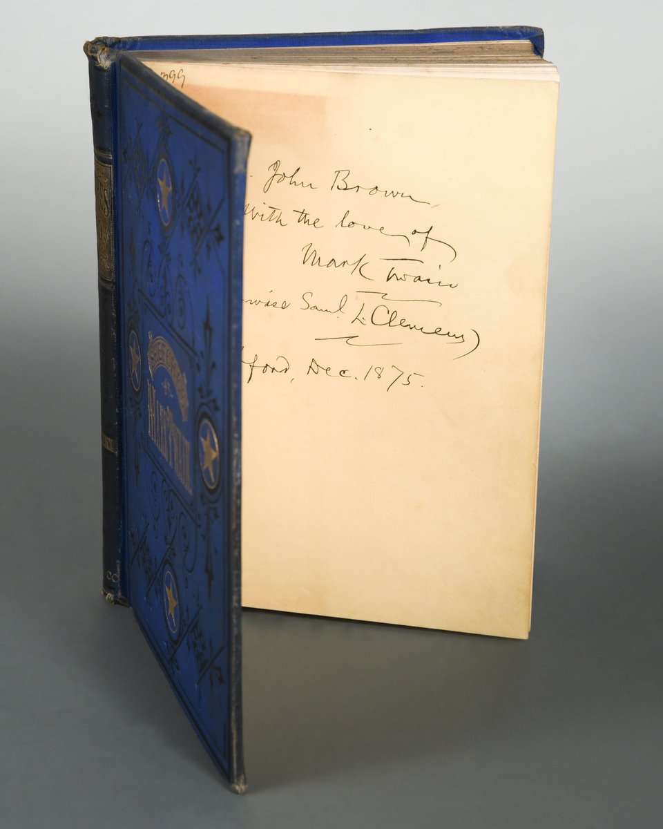 CheffinsFineArt's tweet photo. An amazing result for lot 355 this afternoon, selling for a hammer price of £20,000!
TWAIN (Mark) Pseud. of Samuel Clemens. Mark Twain's Sketches, New and Old. Inscribed and signed by the author as 'Mark Twain' on the front free endpaper. #librarysale #marktwain #bookauction https://t.co/FbV5mNkI5C
