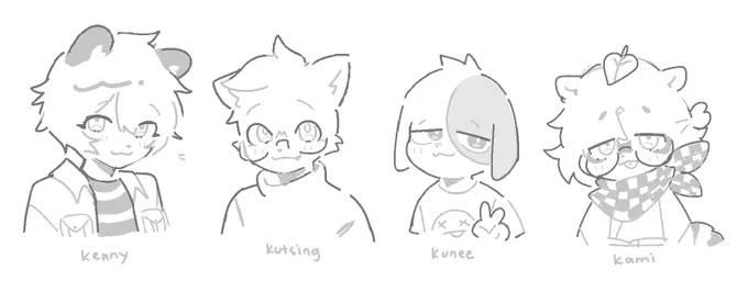 drew some friends (and my fursona) today 
