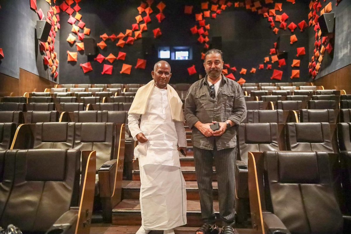 WallPoster2020's tweet photo. உலகநாயகன் கமல்ஹாசனும் மற்றும் இசைஞானி இளையராஜா #KGF2 படத்தை கண்டுகளித்தனர்.

#ikamalhaasan #ilaiyaraaja #KGFChapter2 
@ikamalhaasan @ilaiyaraaja https://t.co/2ia8OLYEWQ