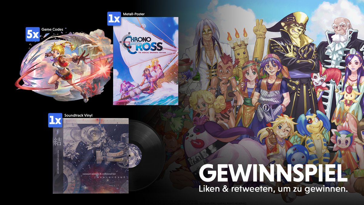XBOX_DACH's tweet photo. Ein Klassiker kehrt zurück! 

Und wir verlosen gemeinsam mit @SquareEnixDE ein super cooles Chrono Cross-Set.
Außerdem gibt es insgesamt 5 Spiele-Codes zu gewinnen! 

So macht ihr mit:
1. @XboxDACH folgen ✅
2. Tweet liken + RT ❤️🔁

TNB 👉 https://t.co/qmlPegutub https://t.co/aUa697oZyJ