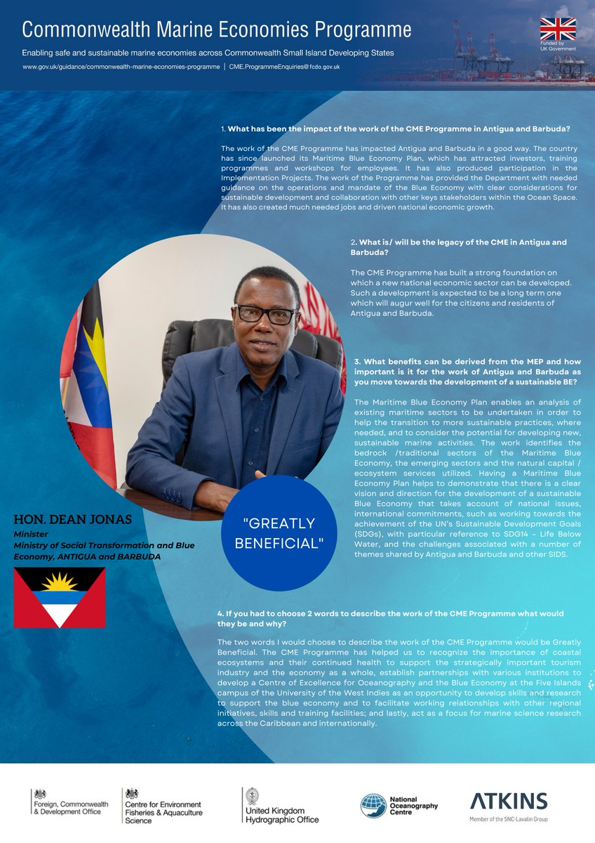 With CME Prog. work concluded we are taking a look back at how 🇬🇧 has been helping SIDS identify the potential of, and developing their marine economies in a sustainable, resilient, and integrated way. Over the next weeks we will be sharing the thoughts of key stakeholders.