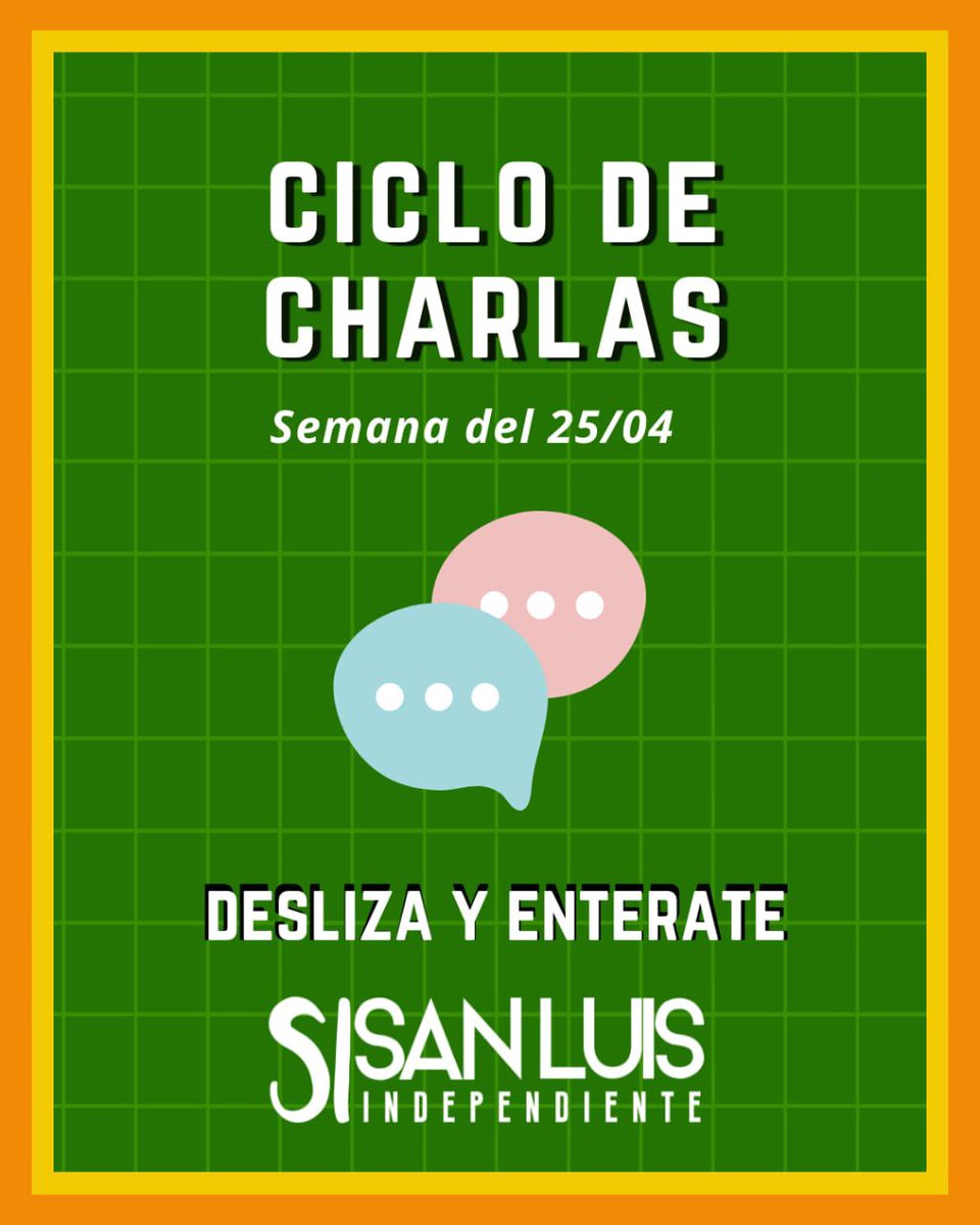 Sindependientee's tweet photo. 💚CICLO DE CHARLAS 💚

Esta semana tenemos como propuesta varias charlas:
Podes buscar en nuestro perfil el formulario de inscripción para cada una o pedirnoslo por aca👇🏼👇🏼

Seguimos apostando a la formación académica 🙌🏼✨ https://t.co/Ge193guIyM