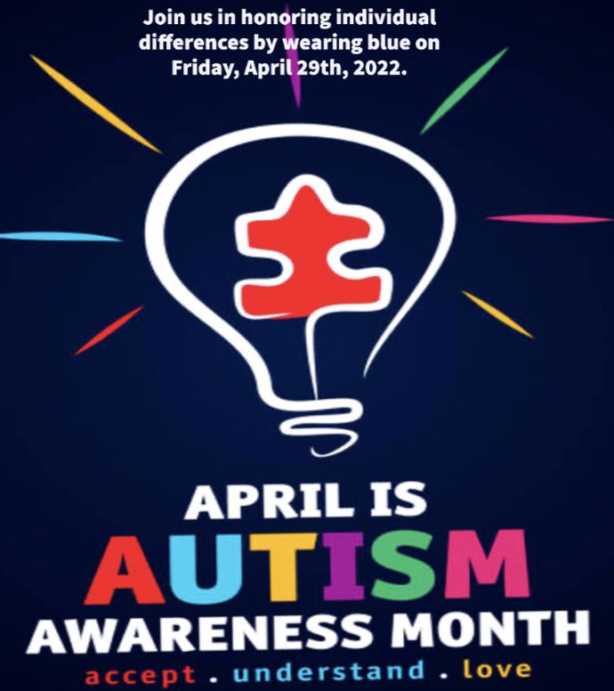 CynthiaJaird's tweet photo. Let’s do this ! BLUE out tomorrow to acknowledge Autism Awareness Month 👏🏼♥️💙 https://t.co/6CSPgoKF5E