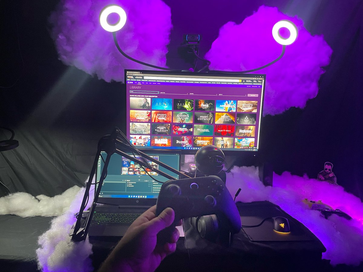 GhostStrats's tweet photo. Luna Cloud Gaming Room 💜☁️🎮 #cloudgaming #GamingSetup #AmazonLuna #luna #Amazon #primegaming @primegaming @amazonluna https://t.co/FDYsXAOxXK