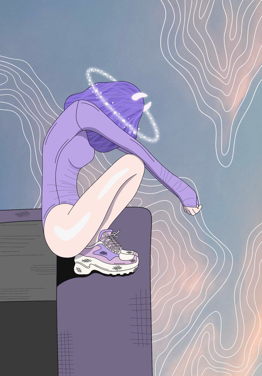 GM #NFTCommunity #NFTworld 

New #purple #girl 

#digitalart #illustraion #cute