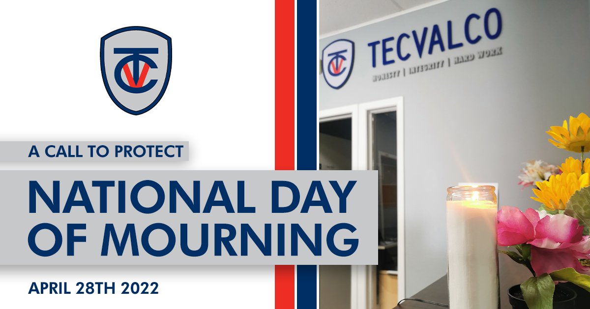 Today we share a moment of silent as Tecvalco mourns with the many people who have lost loved ones while on the job. It is our main directive to have a safe workplace for our team day in and day out. 

#dayofmourning #safetyfirst #safetyculture #workplacesafety