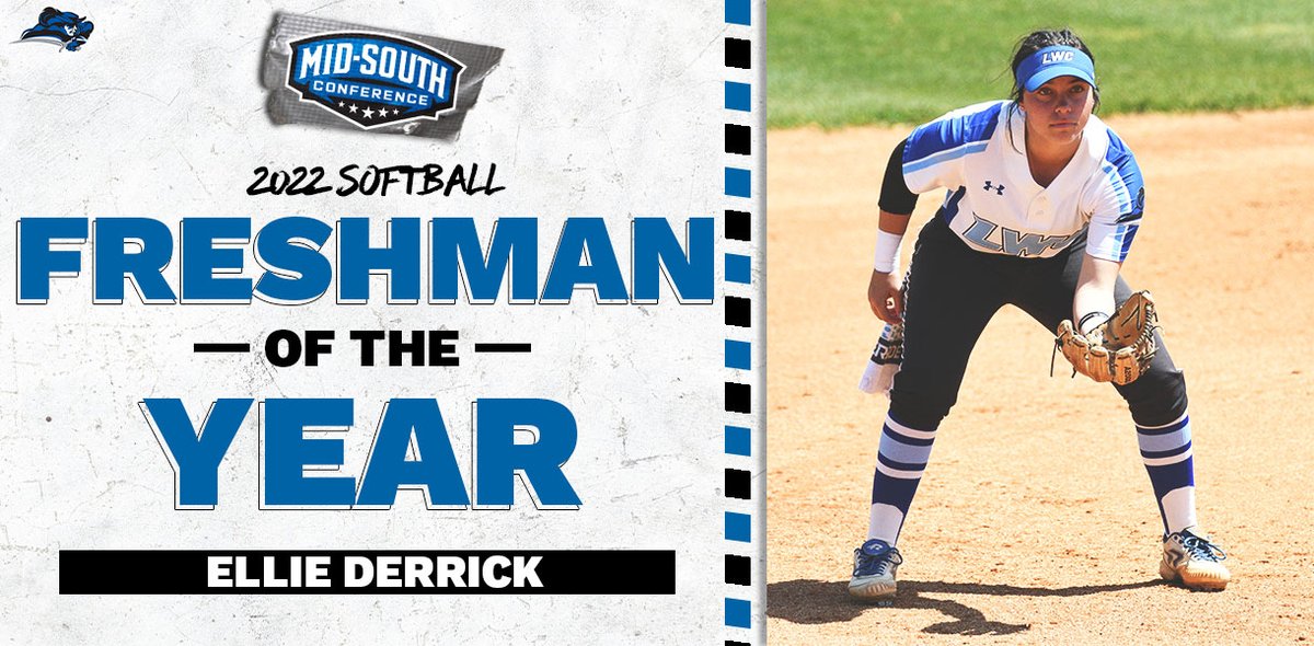 LWUsoftball's tweet photo. 🗣️𝘼𝙇𝙇𝙊𝙒 𝙈𝙀 𝙏𝙊 𝙍𝙀-𝙄𝙉𝙏𝙍𝙊𝘿𝙐𝘾𝙀 𝙈𝙔𝙎𝙀𝙇𝙁🗣️

Ellie Derrick is your Mid-South Conference Freshman of the Year!

#GoBlueRaiders ⚔️ https://t.co/H6qDnS57Xb