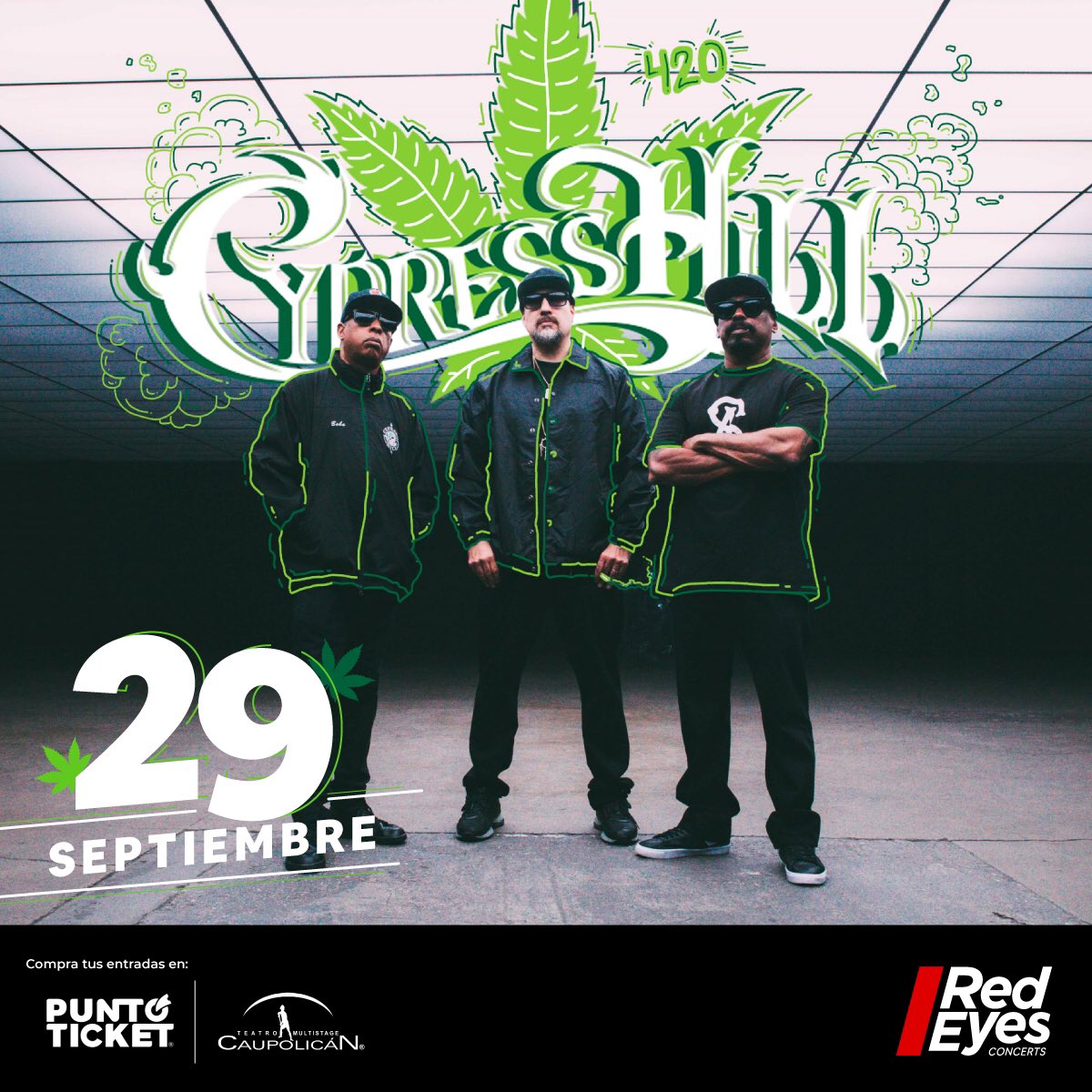 . <a href="/cypresshill/">Cypress Hill ™</a> regresa a #Chile el próximo 29 de septiembre a mostrar su último álbum Black in Black.
Entradas en <a href="/puntoticket/">Punto Ticket</a> desde el 3 de mayo.