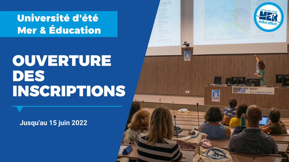 L’université d'été Mer &amp; Éducation ouvre ses inscriptions pour 2022 📝

Si vous êtes enseignant(e) du secondaire et que vous souhaitez en apprendre plus sur les sciences de la mer et du littoral, n'hésitez plus! 🌊💾

Pour s'inscrire, c'est juste ici 👉bit.ly/mereducation20…
