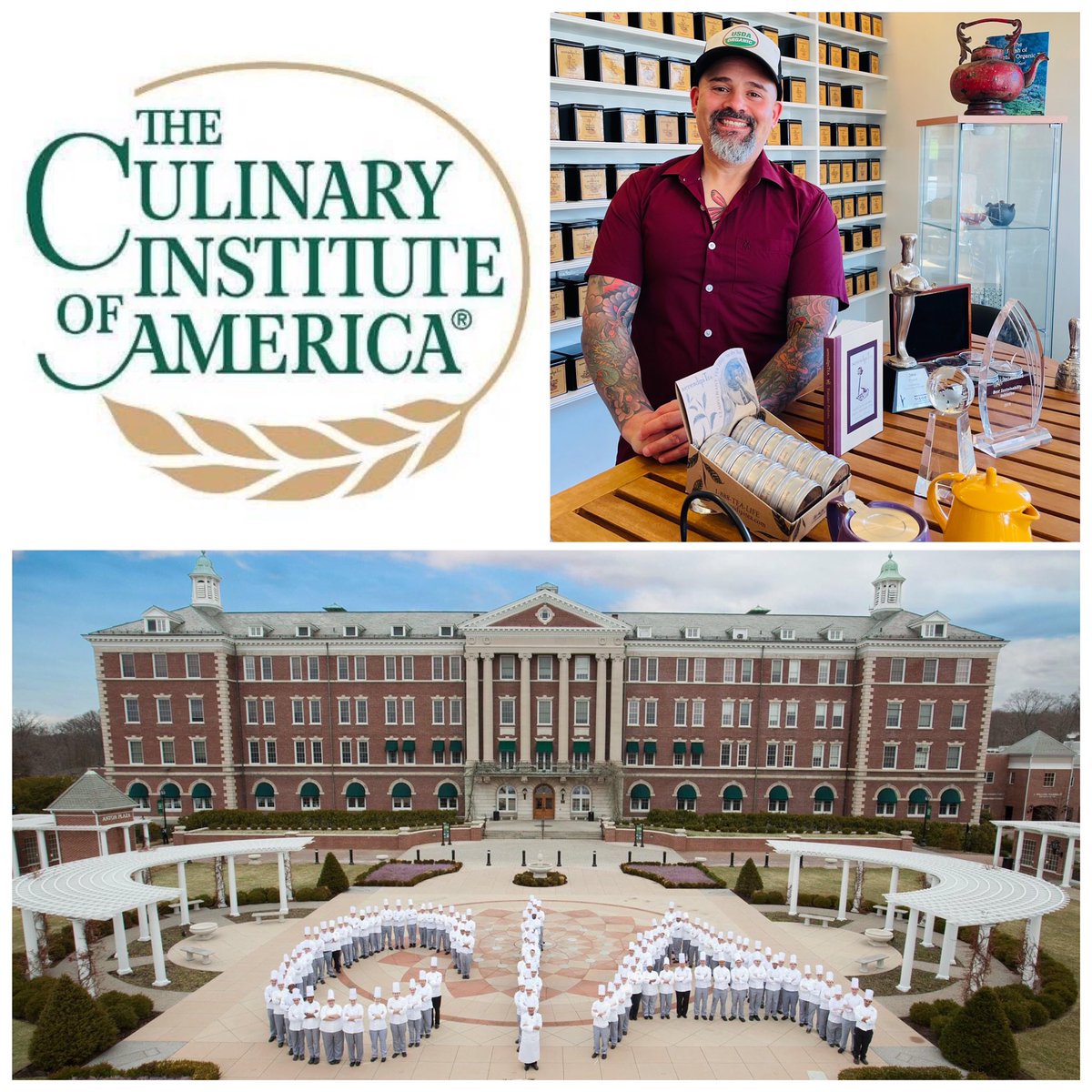 SerendipiTeaUSA's tweet photo. CongratulationsΒ to our very own Christopher Villano on being welcomed to the prestigious @CIACulinary America Society of Fellows #CIACulinary
#TeaTime #Tea #Teas #Tisane #Tisanes #TeaLover #TeaDrinker #TeaLife #ArtisanalTea #OrganicTea #KosherTea #SerendipiTea #SerendipiTeaUSA https://t.co/94gcUScbU2