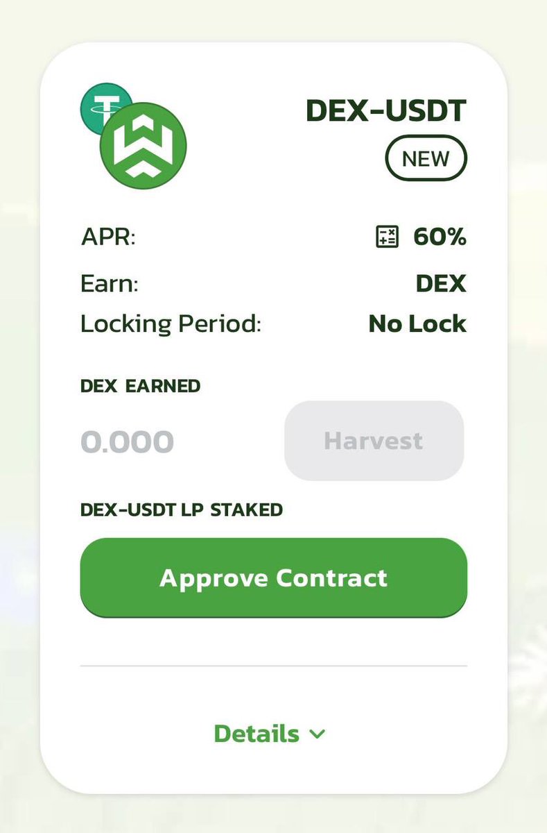 wedexApp's tweet photo. The pool is live now!🚀
✅DEX-USDT: profit up to 120%/year (12-month lock - withdrawable, capital insured by LBANK).
✅DEX-USDT: profit 60%/year (No Lock - can withdraw principal and interest).
✳Farming on Wedex receives high profits, stable and safe.💎 https://t.co/s9EyIPmgdr