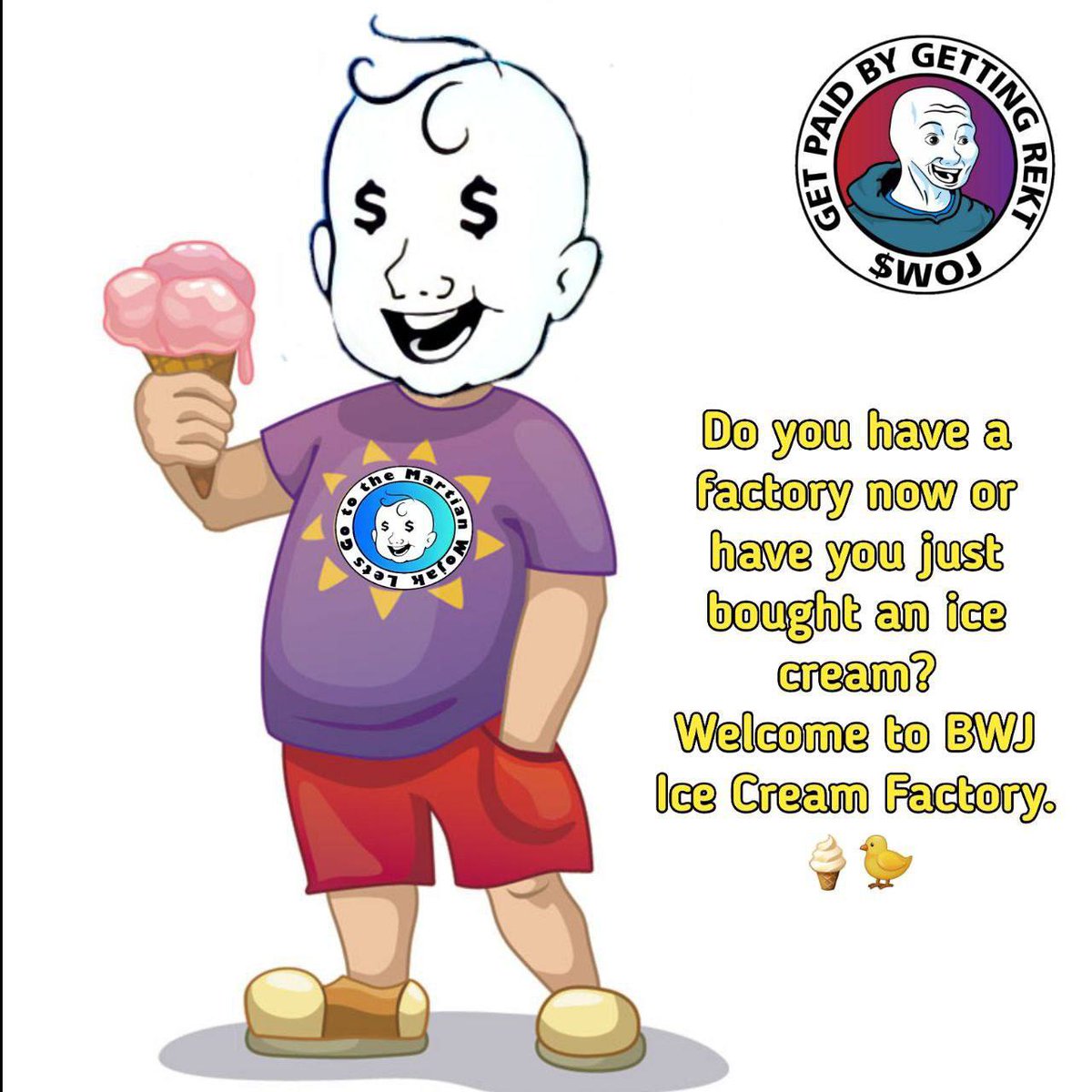 milad160295's tweet photo. @elonmusk 🔥🔥🔥
$BWJ wants ice cream every time 😋
#SafeCryptoInvestments
#wojakfinance 
#wojtoken #woj
@elonmusk @cz_binance
@wolfofwallst @wojfinance
@FloydMayweather 
https://t.co/kZuKUAfDPT
https://t.co/rmUFptzRIM
🔥🔥🔥 https://t.co/13GJ0afVLI