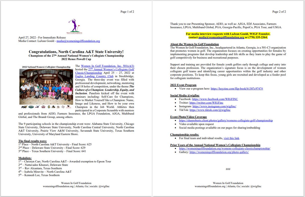 Women In Golf FDN tweet media