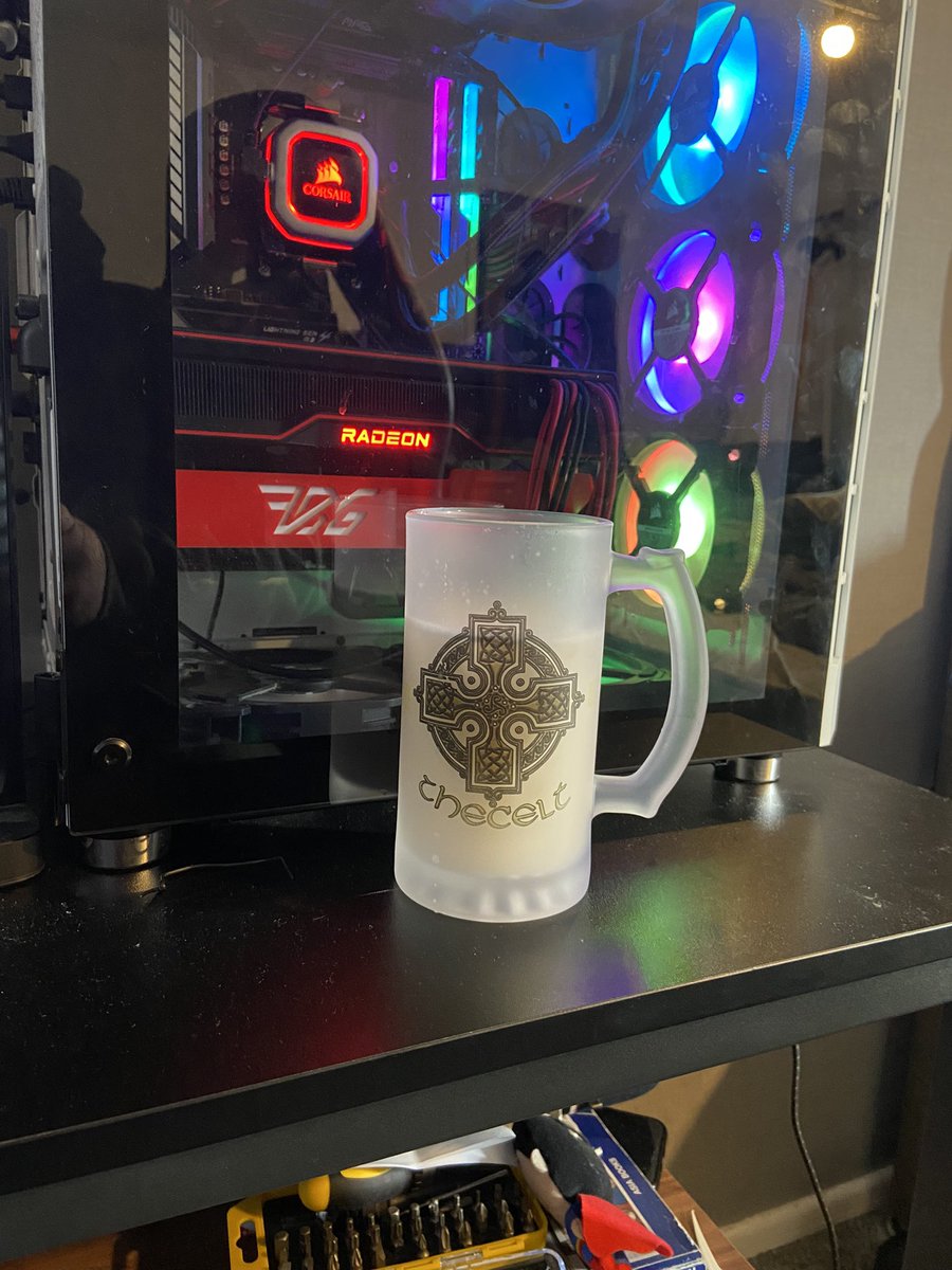 FosterBoiGaming's tweet photo. Enjoying my little Win from @the_celt1  the frosted stein is amazing top quality like you would expect from @StreamingMerch  can’t get much better than this company #bestmerch #VE2 https://t.co/HZwqTCAnPv