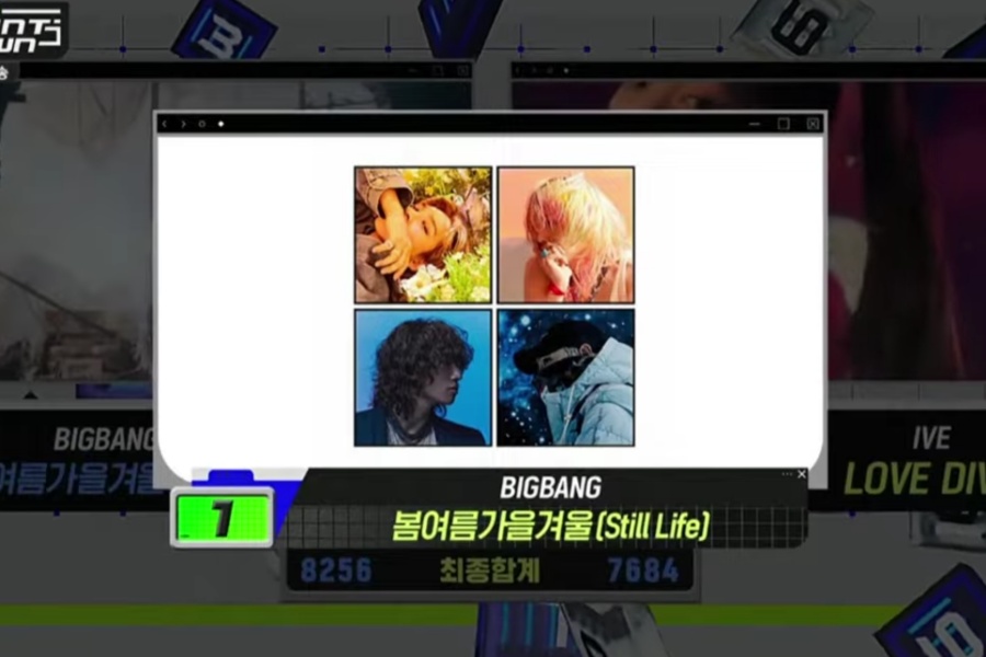 soompi's tweet photo. WATCH: #BIGBANG Takes "Still Life" 6th Win + Triple Crown On "#MCountdown"; Performances By #MAMAMOO's #Moonbyul, #GIDLE's #Miyeon, #YoonJiSung, And More 
https://t.co/WNAwwuM8kP https://t.co/EFBhpMudbD