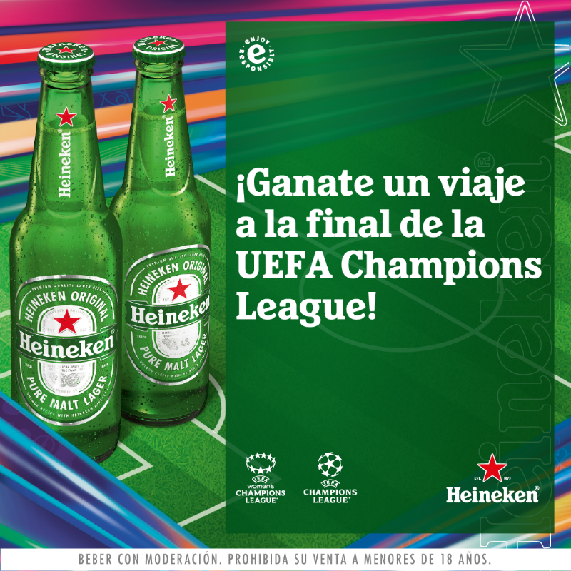 Heineken__Ar's tweet photo. #Heineken te lleva a la final de la #UEFAChampionsLeague 🇫🇷🏆⚽️ Entrá en https://t.co/dLUDKKjvJj y participá por un viaje a París e increíbles premios #Heineken 🍺 #BrindemosPorLaPasión #BrindemosPorCadaHincha
