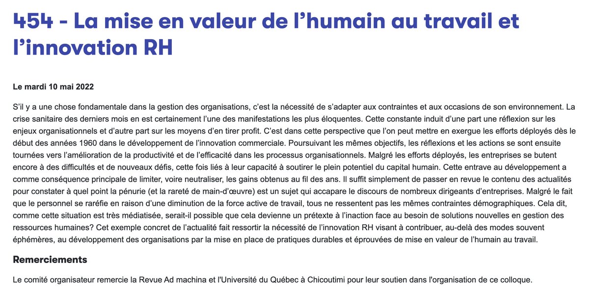 mc_combobout's tweet photo. @_Acfas ! Très heureux de participer au colloque 454 !

La présentation que nous allons y faire (résumé en photo) avec Blandine Émilien abordera la notion de travail, notion trop souvent abordée du simple point de vue de la tâche prescrite :( 

RDV le 10 mai à 10h40 :) https://t.co/pYainJOFKJ