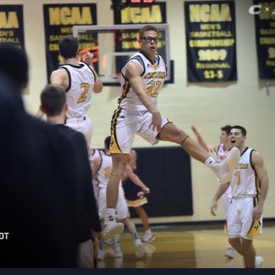 bball2banker's tweet photo. A great memory from our 2020 Championship season… ⁦@ThePAyersShow25⁩ &amp; ⁦@Crump3Dawson⁩ celebrating one another’s success.  And ⁦@beezkneez03⁩ is impressed as well. 
⁦@Centre_Bball⁩ https://t.co/JxvnPcxowH