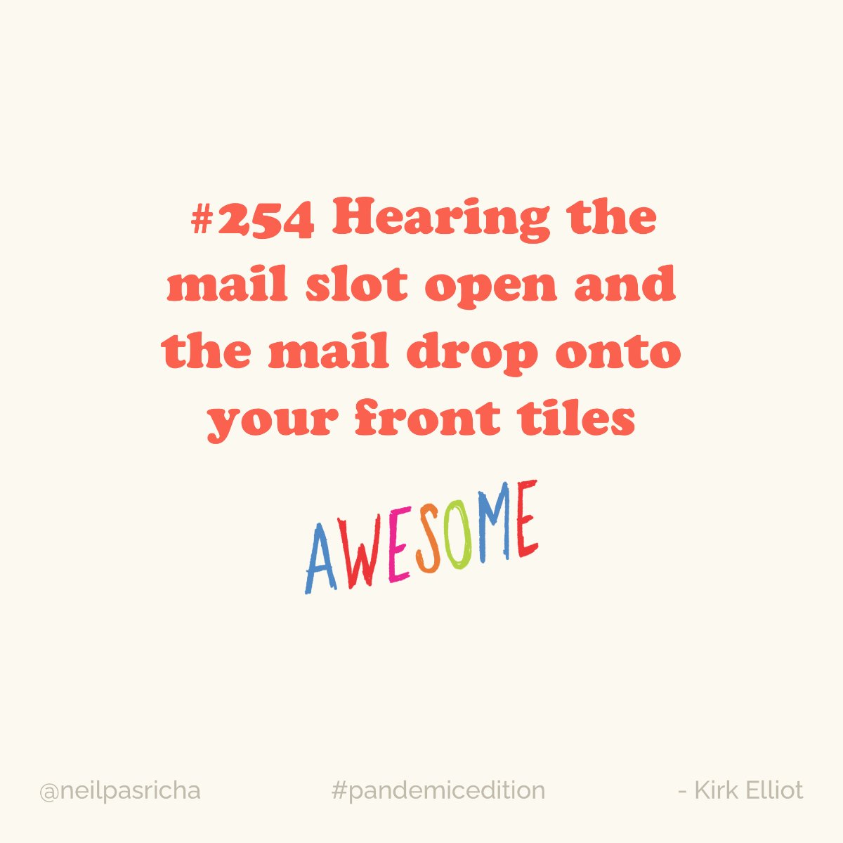 FergDevins's tweet image. when that mail slot or box has that parcel you have been waiting for - #awesome - according to @NeilPasricha and his ongoing #pandemicedition of Aweseome