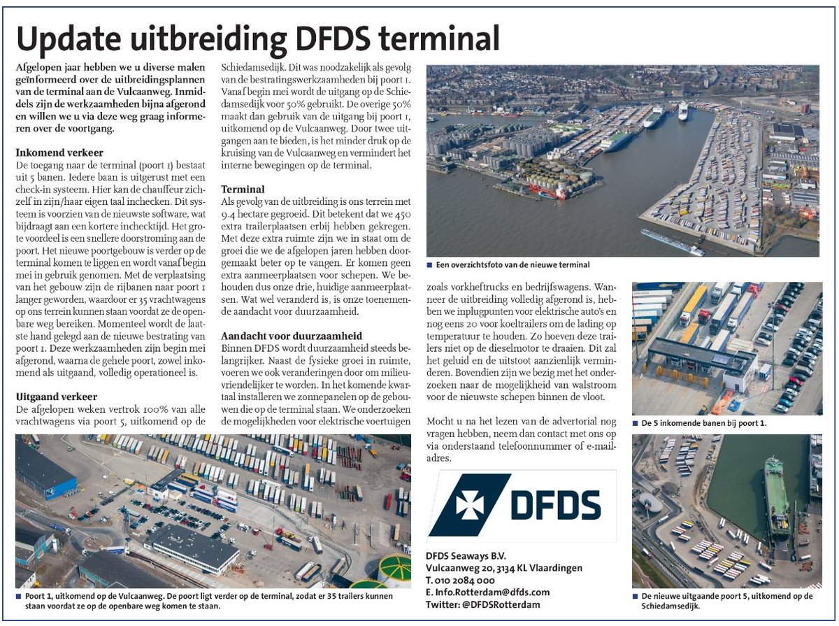Deze week in Groot Vlaardingen: update uitbreiding DFDS terminal