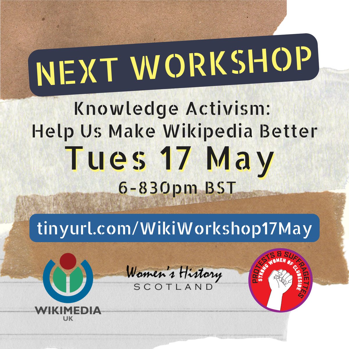 ScotSuffragette's tweet photo. 📣Our #WikipediaWorkshop on Sat was great! (not that we're biased or anything ;)
​
​We'll post more about the new articles &amp; edits soon...
​
Our NEXT
​💥Wikipedia WORKSHOP💥 
​
📆 Tues ​17 May
​⏰ 6-830pm BST
​💻Online 

​👇🏾SIGN UP👇🏾
​ https://t.co/tte2g4CN8u https://t.co/GWrnYy9wJ0