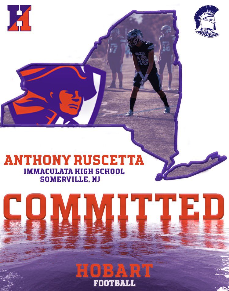 Welcome to the Hobart Football Family! 

🖋 Anthony Ruscetta 
🎓 Immaculata HS
🌎 New Jersey

#TheHobartWay #HigherStandard