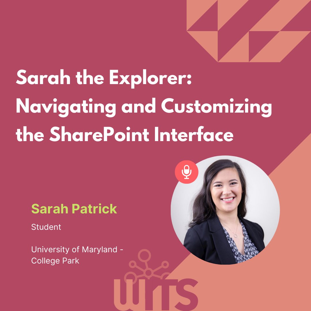 Come join me for my session today!

Want to know how to navigate and customize the #SharePoint interface?  Join me at the WITS 2022 Virtual Summit on Apr 27-29 womenintechsummit.net/spring-2022-vi… #WomenInTech #WITSVirtual22