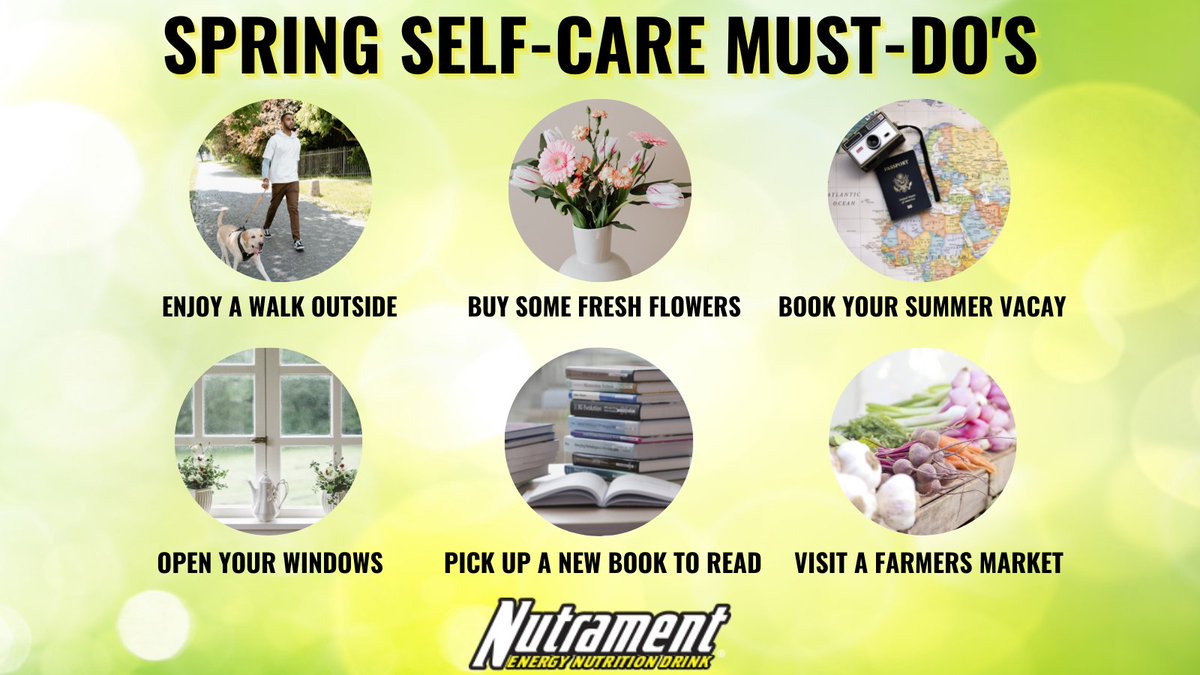 nutrament's tweet image. ‘Tis the season to supercharge our self-care routines 🌷 Spring means fresh new energy and the perfect time to invest in yourself.  Grab your favorite Nutrament flavor and do something that really fuels you!  #whatfuelsyou "#spring #springselfcare