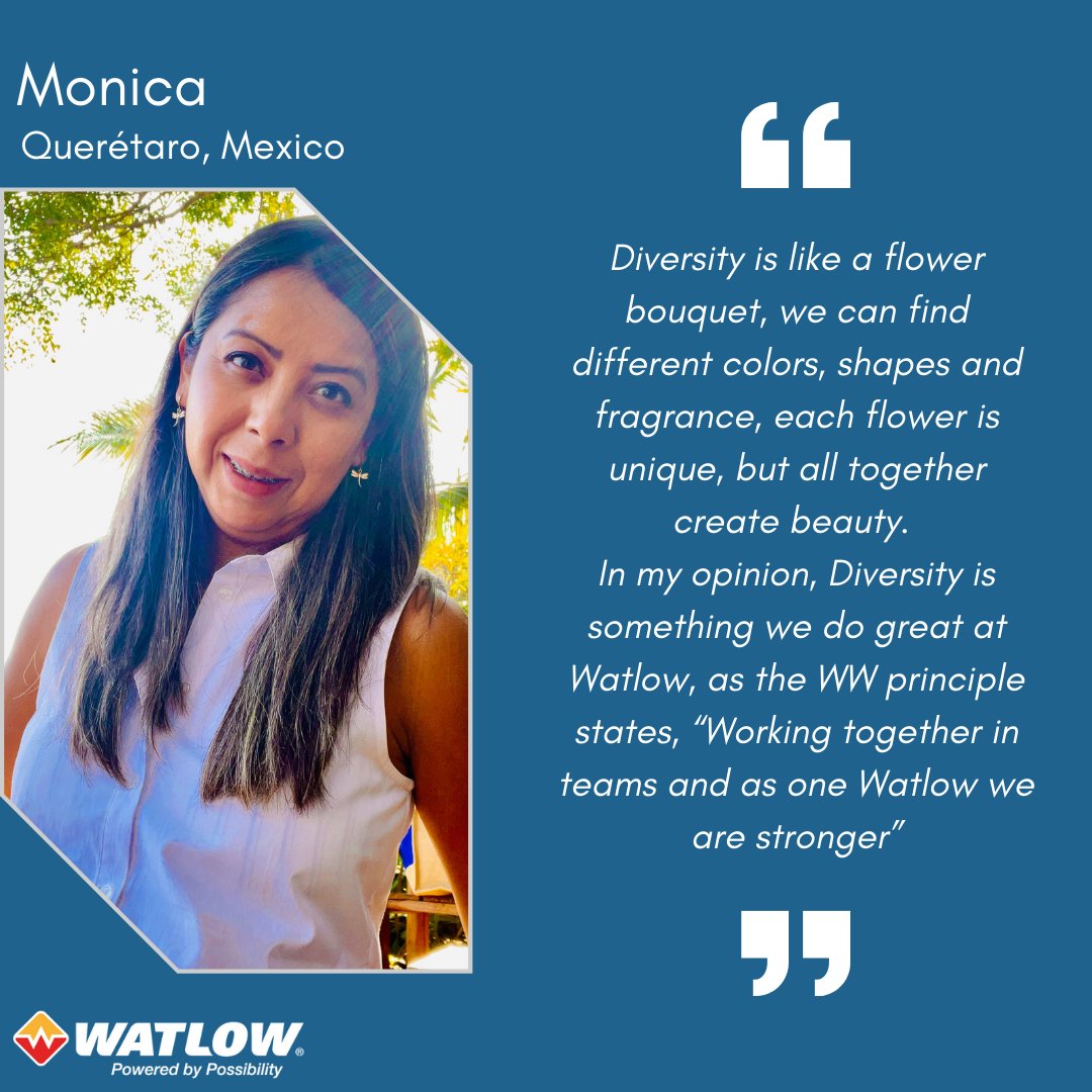 Throughout Diversity Month, Watlow team members are sharing quotes about what diversity means to them. Team members Bekki, Brianne, and Monica shared their quotes below. #DiversityMonth #WatlowWay