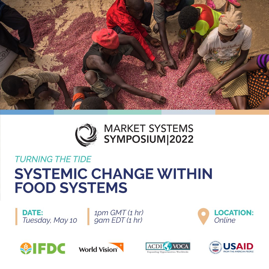 Join us for the Turning the Tide plenary session at the annual Market Systems Symposium! Thought leaders from @IFDCnews, <a href="/WorldVision/">World Vision</a>, <a href="/acdivoca/">ACDI/VOCA</a> and USAID who will explore the hot topic of strengthening food systems to exponentially improve access to food and global nutrition.