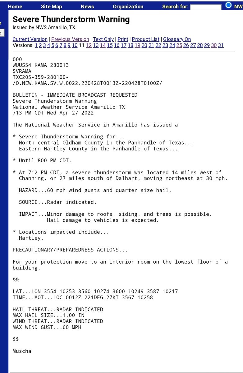 BMuscha's tweet image. They say you will always remember your first.

Last night, I got to issue my first severe thunderstorm warnings of my NWS career! I then proceeded to continue watching radar and issuing warnings until 2 AM last night! 😁