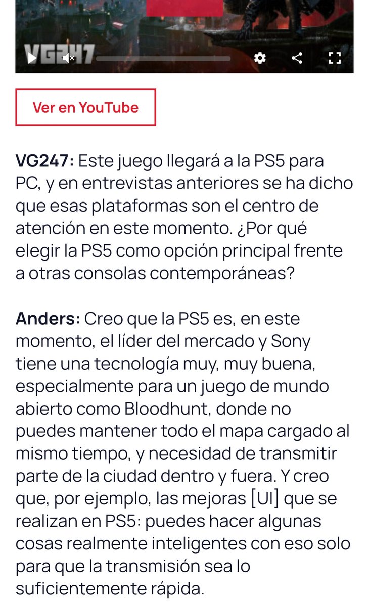 martintallolaga's tweet photo. El director técnico de "Vampire Bloodhunt" (Sharkmob) deja meridianamente claro en una entrevista con la veterana WEB #VG247, por qué eligió PS5 y no otras consolas, para la publicación de su juego (Por su mejor tecnología, por ser la más vendida, etc..)https://t.co/Rsdb7aAV5u https://t.co/YZ5yR5gB4W