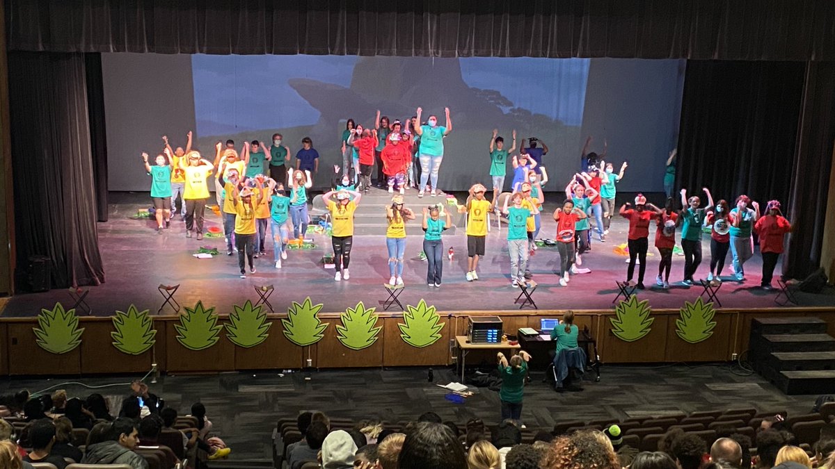 Matinee performance of Lion King Rockstar Musical is underway! A big thank you to OPS Transition Program, Central High, McMillan, and Morton for attending! 🦁