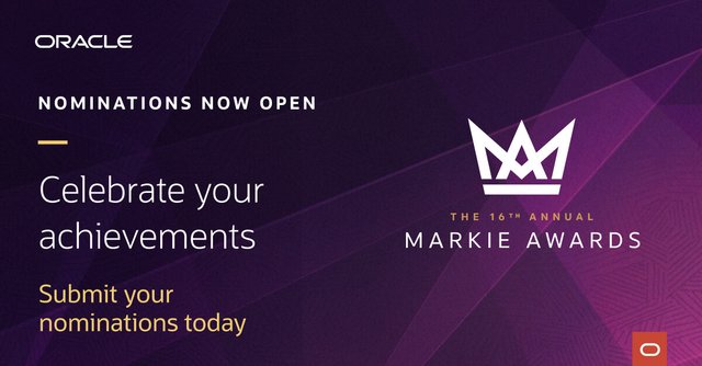 ClarkMorey's tweet photo. What's your story? The call for submissions is now open for the 16th @OracleCX's #MarkieAwards honoring standout performance in advertising, marketing, sales, service, and commerce. https://t.co/HWieKvQLOe https://t.co/z6kfQLAgHz