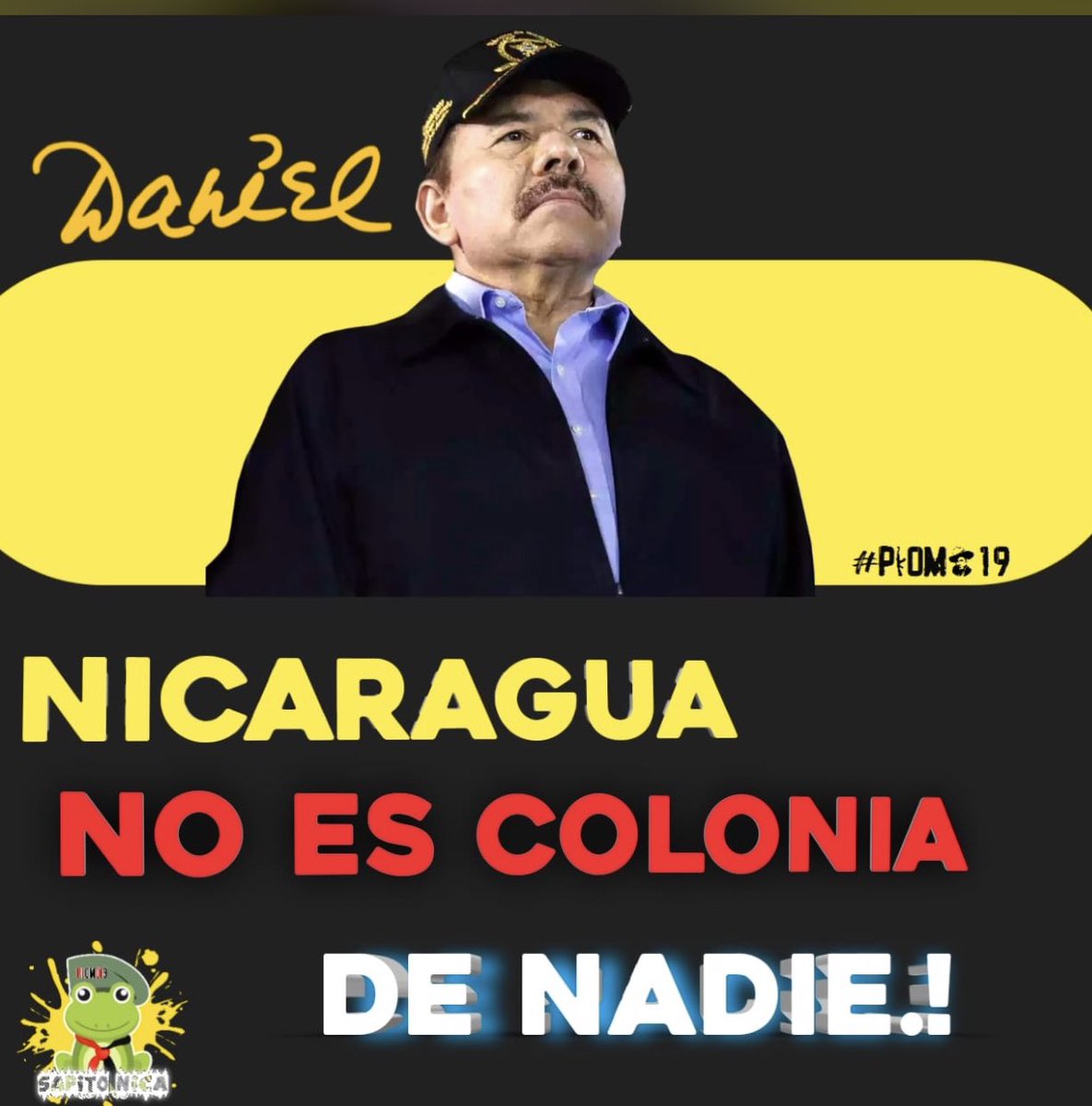 El presidente Daniel Ortega respaldado por una nación digna que lucha día a día por aquellos que por su arrogancia intentan volver a los tiempos de las cadenas, la burocracia y la esclavitud … patria libre o morir