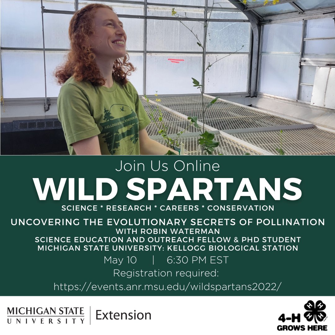 I'll be presenting in the MSU Extension's Wild Spartans, a free online series for youth ages 12-19. Learn more at canr.msu.edu/environmental_… #KBSK12