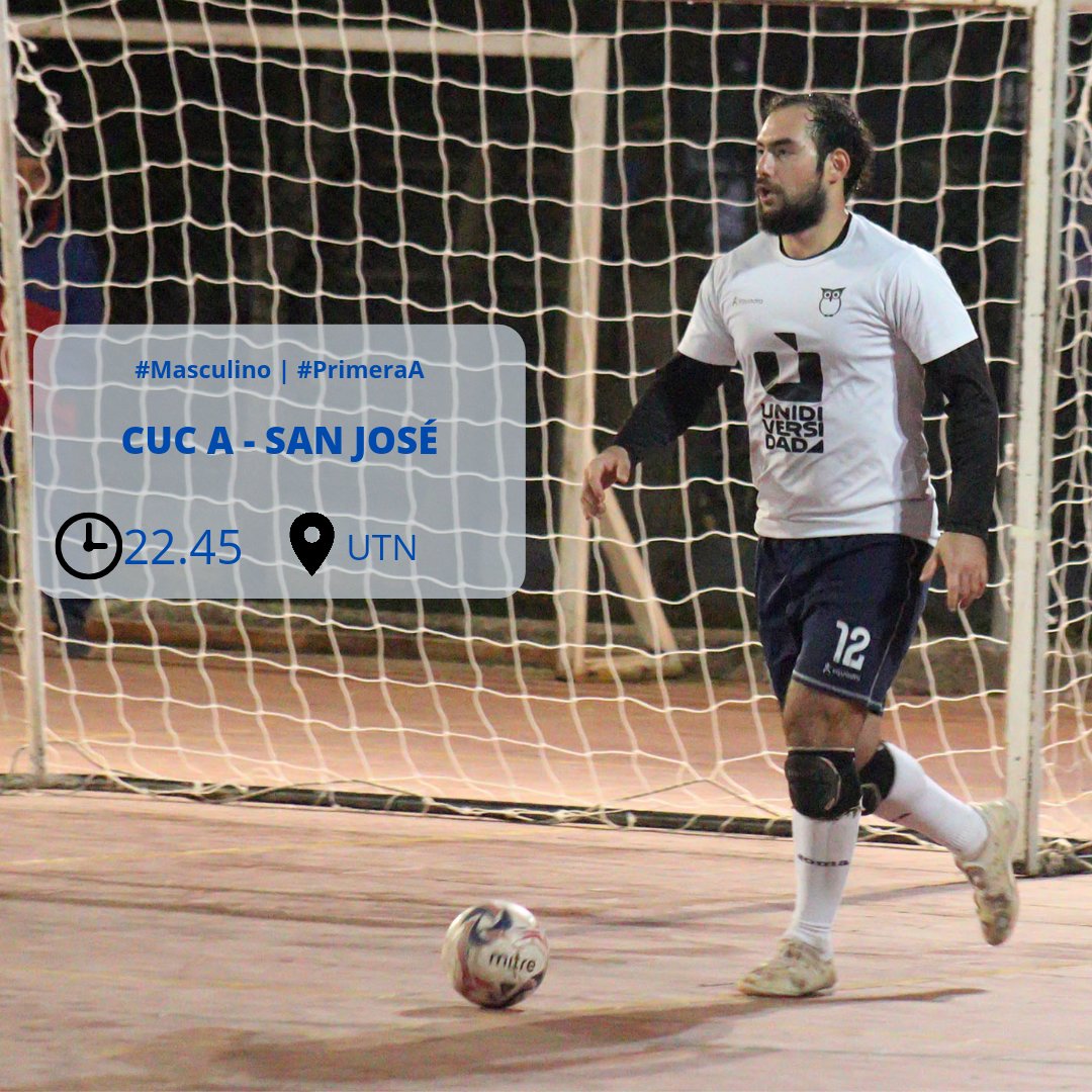 CUCFUTSAL's tweet photo. Partidos 👇

*JUEVES*

#MASCULINO

⚽ CUC A - SAN JOSÉ
🕙 22:45 h.
🏟 UTN

*VIERNES*

#FEMENINO 

⚽ CUC A - GIMNASIO N°1
🕙 21h.
🏟 UTN

#MASCULINO

⚽ CUC B - DEPORTIVO MAIPÚ
🕙 22:30h. 
🏟 UTN https://t.co/6Qc9PQNigO