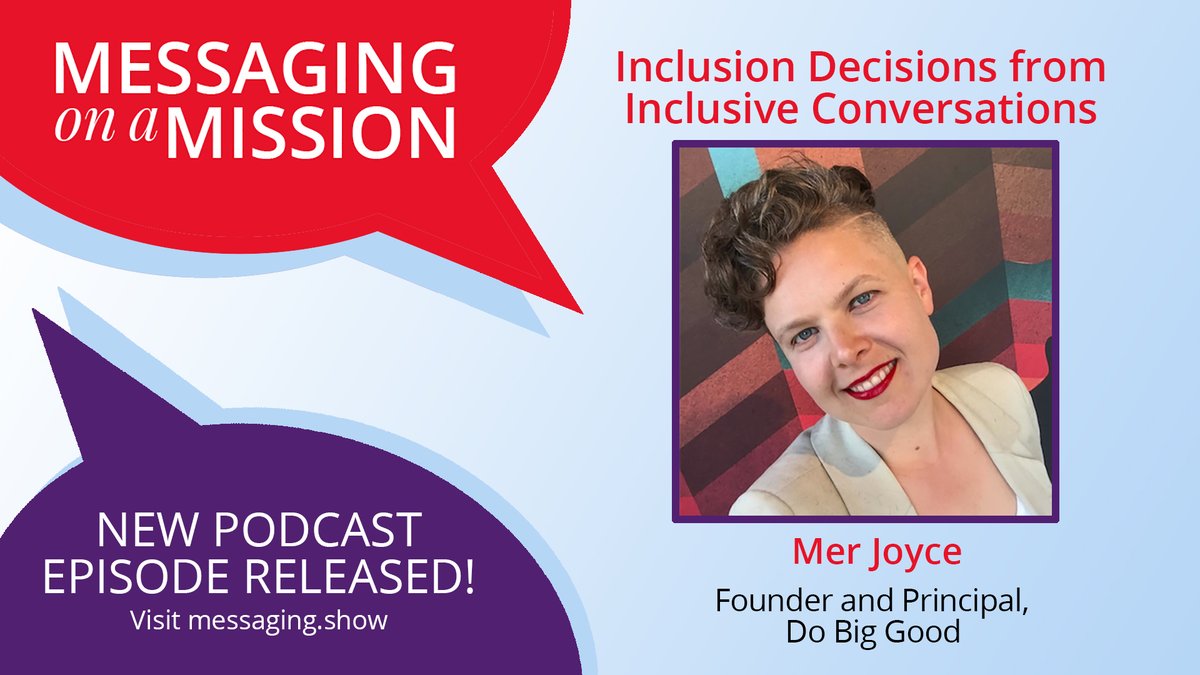 DouglasWSpencer's tweet photo. Listen in on the killer conversation about making inclusive decisions I had with Mer Joyce of @DoBigGood. https://t.co/v6IGCCkG8s https://t.co/gNM9awbtUq