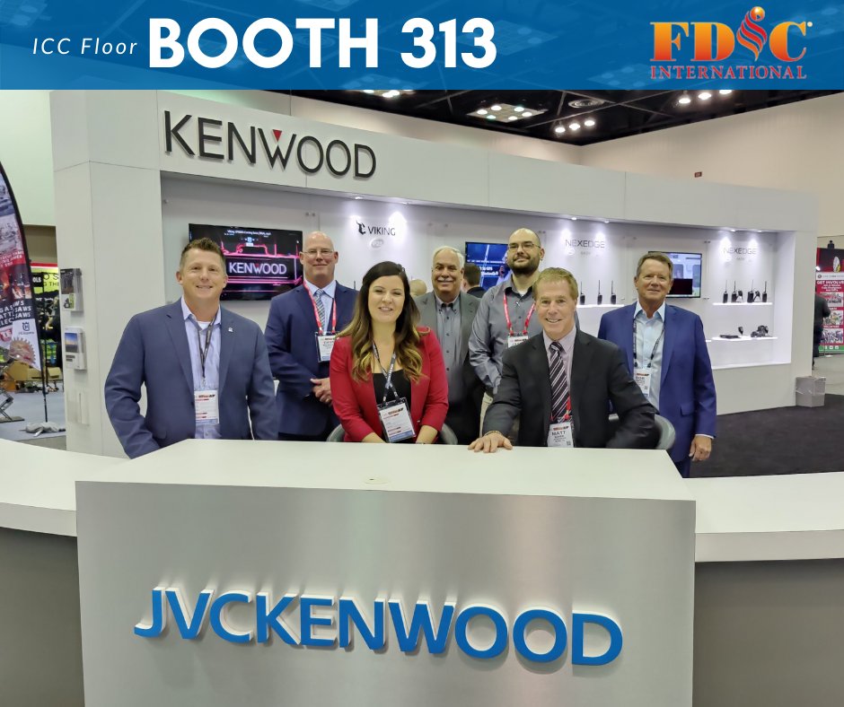 EFJinc's tweet photo. It’s showtime! Come say hello to these friendly faces. #fdic2022 #KENWOOD #JVCKENWOOD #EFJ #EFJOHNSON #publicsafety #communications #radios https://t.co/u5mGk3oX2c