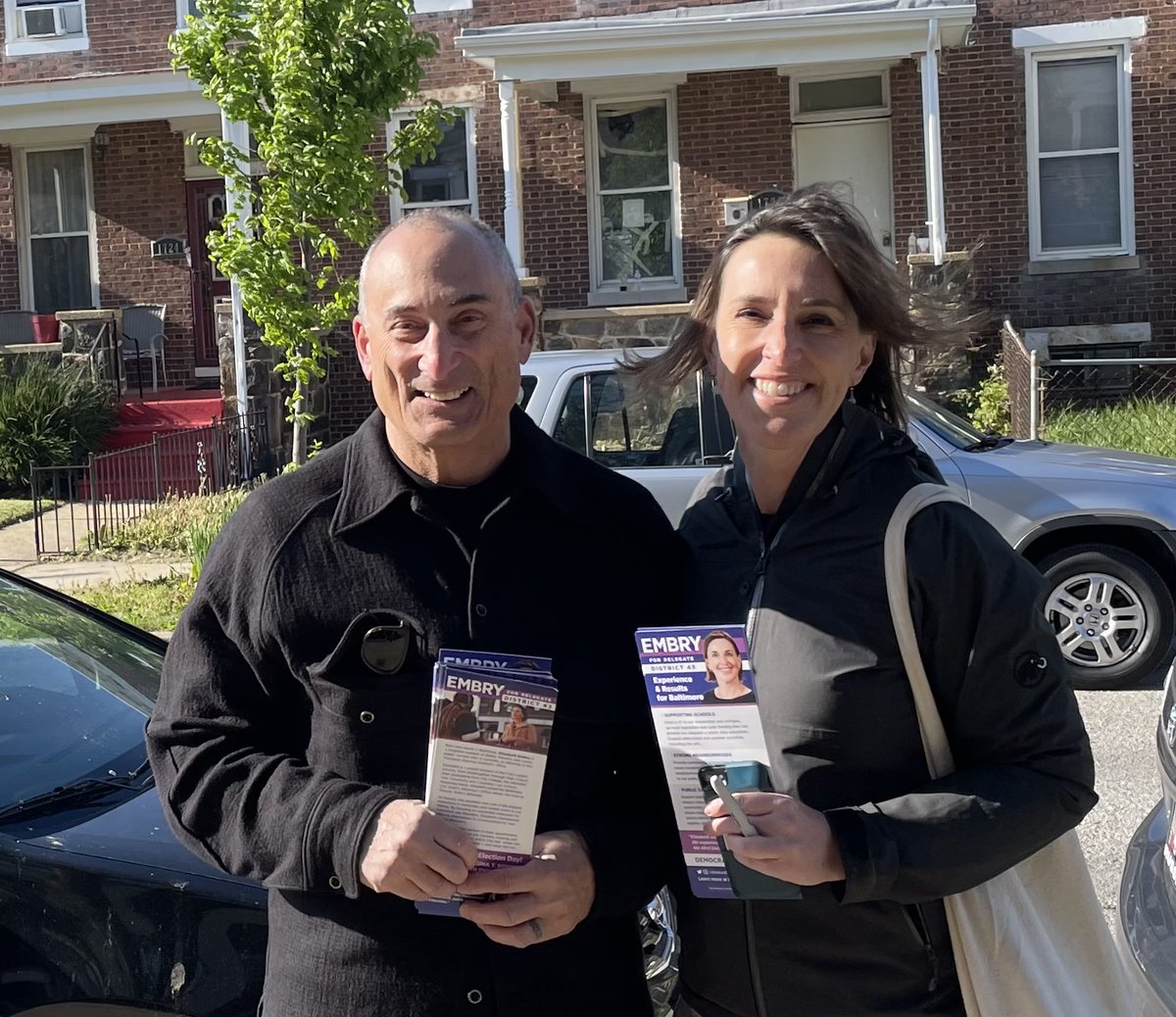 Embry4Delegate's tweet photo. A beautiful day and so thrilled to have Gregg Bernstein's support and enthusiasm out on the doors with the campaign!
#embryfordelegate #electembry  #reelectboyce  #boyceembry https://t.co/0ddzTyqwBz
