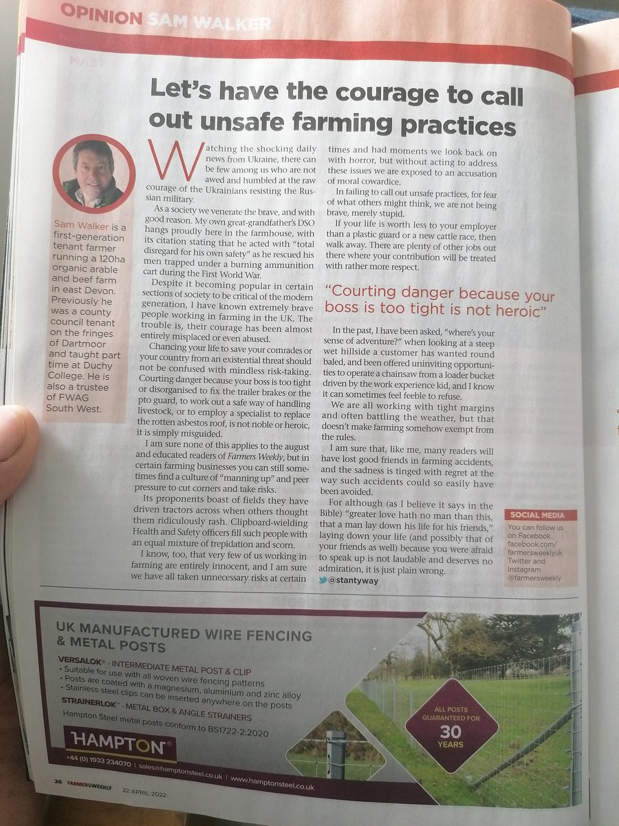 #FarmSafetyHour Big thanks to our #FarmSafetyFriend <a href="/sam_bales/">Sam Bales</a> for highlighting this article from <a href="/stantyway/">Stantyway Farm</a> in <a href="/FarmersWeekly/">Farmers Weekly</a> #CultivateChange #FarmSafety #InThisTogether
