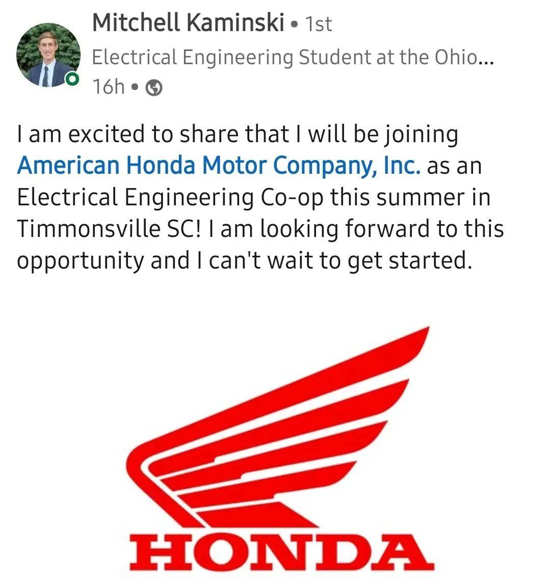 KaminskiWilliam's tweet photo. Congratulations Mitchell on your Summer 2022 Internship! We are all very excited for you son #SCBound
โGod will supply us with the opportunity, but itโs up to us to do something with itโ https://t.co/xIUnt5qvic