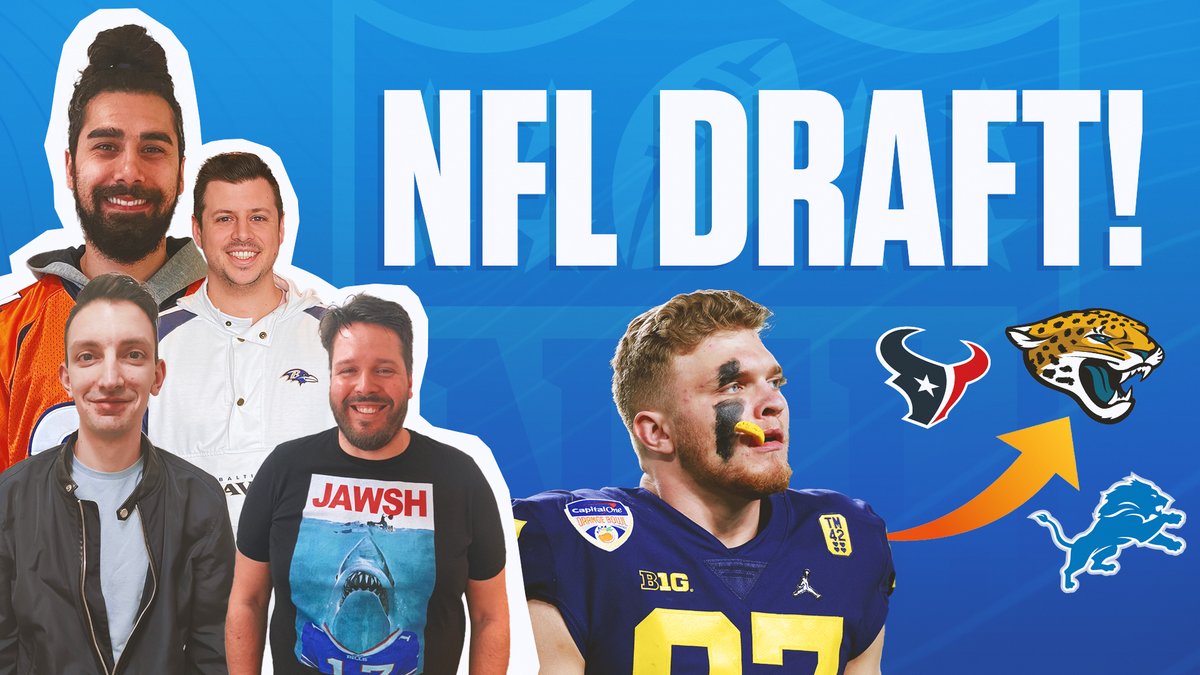 BarDown's tweet photo. The NFL Draft starts tonight and we're grading every 1st round pick LIVE on YouTube. Come hang out at 8pm ET!

https://t.co/DupgwDv8hL https://t.co/KcAO3B0qZA