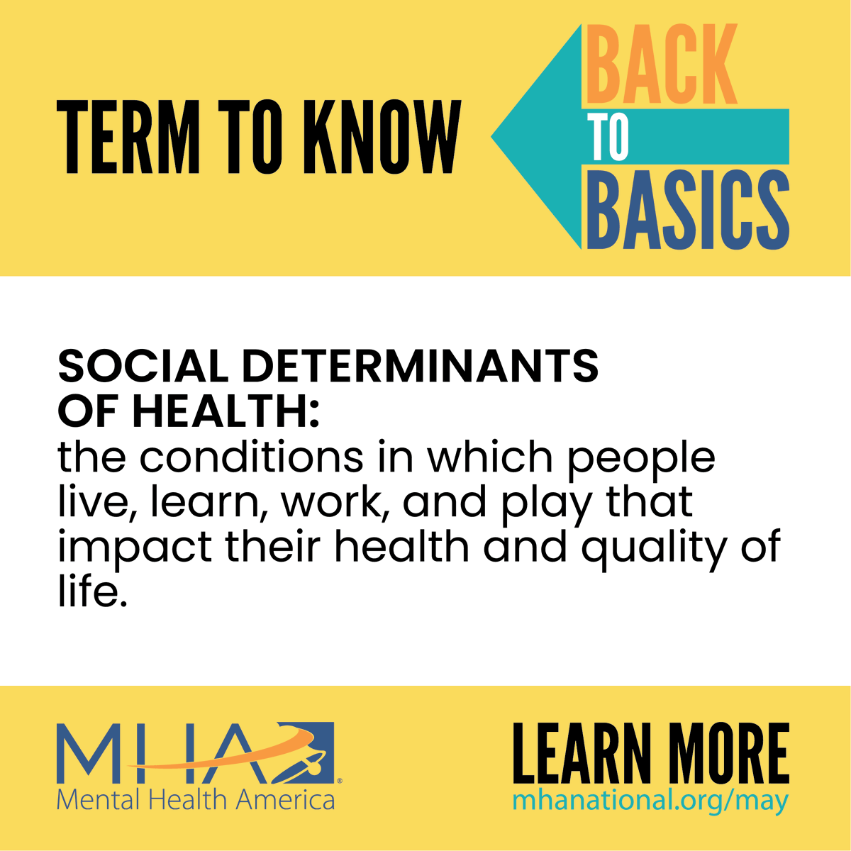 Mental Health America’s 2022 Mental Health Month toolkit provides free resources to learn more: mhanational.org/may
#BackToMHBasics
#MentalHealthMonth
#MHM2022