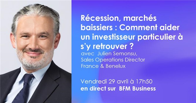 Récession, marchés baissiers … Julien Semonsu est l’invité de <a href="/bfmbusiness/">BFM Business</a> ce vendredi pour décrypter ces termes.